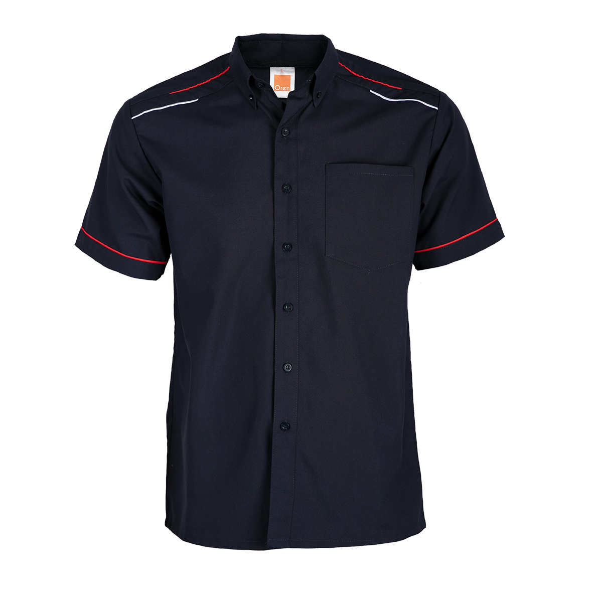 Colour Block Button-Down Shirt - Navy