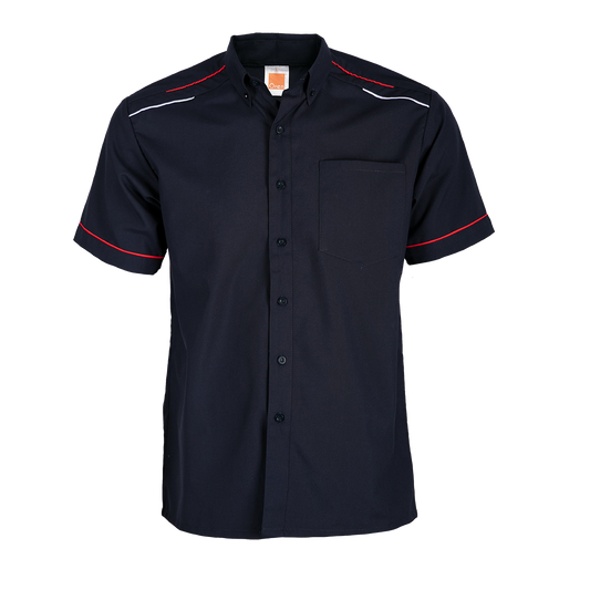 Colour Block Button-Down Shirt - Navy