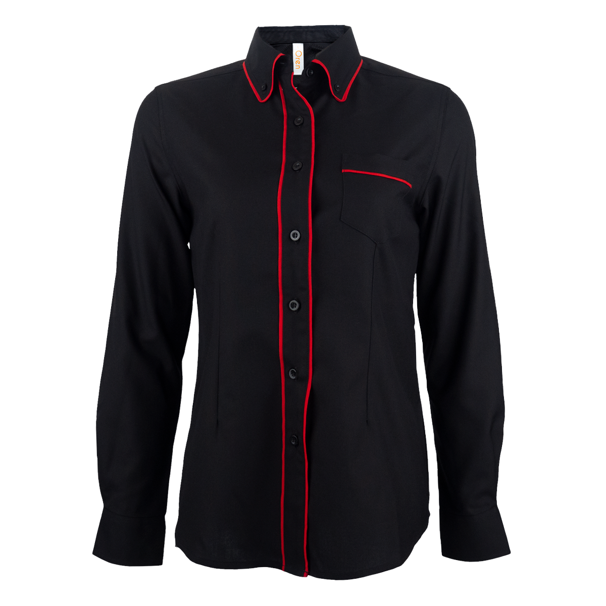 Long Sleeve Button-Down Women's Shirt - Black