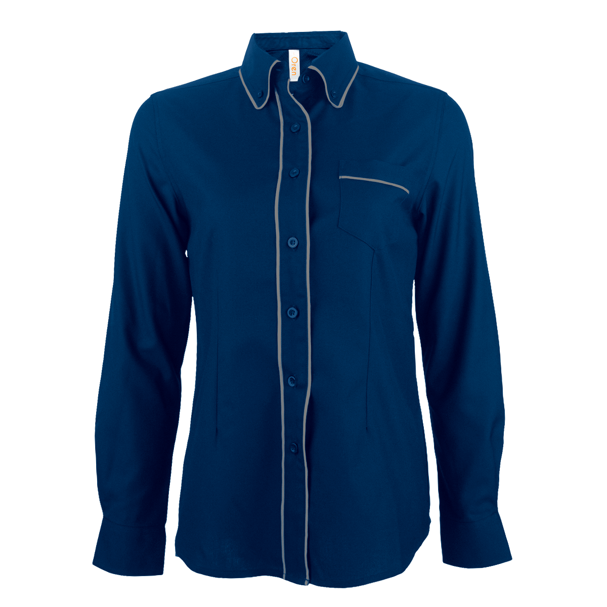 Long Sleeve Button-Down Women's Shirt - Navy Pro