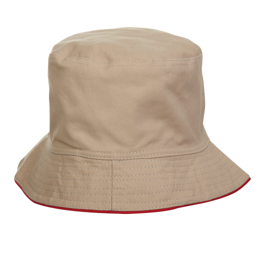 Equinox Cotton Bucket Hat - Khaki / Navy reverse side