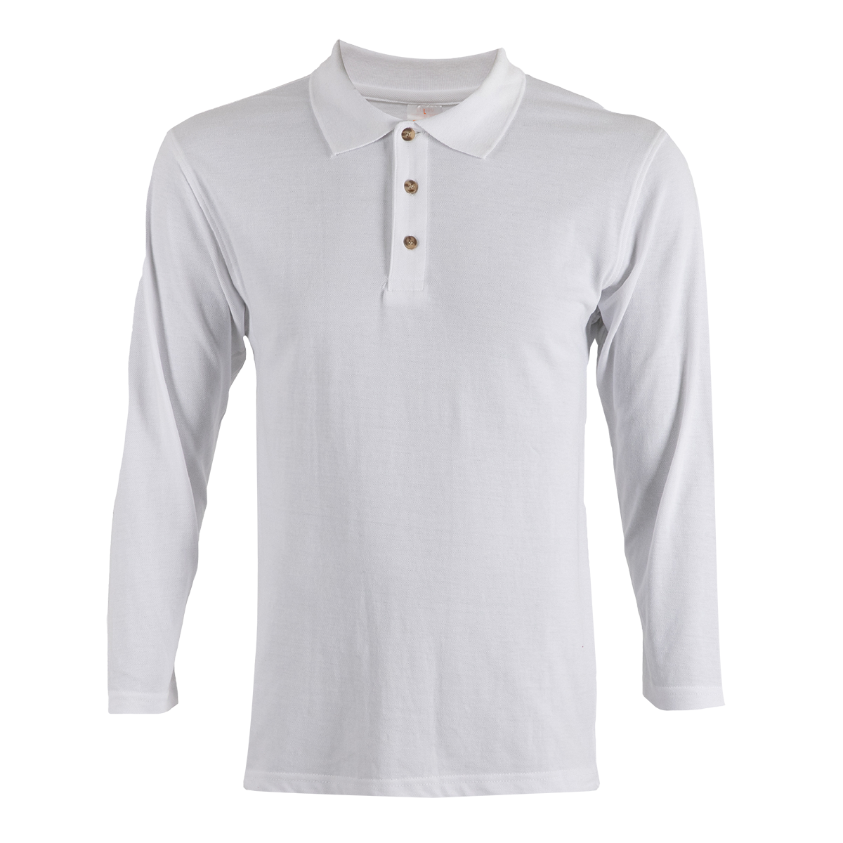 Honeycomb Long Sleeve Polo Shirt - White