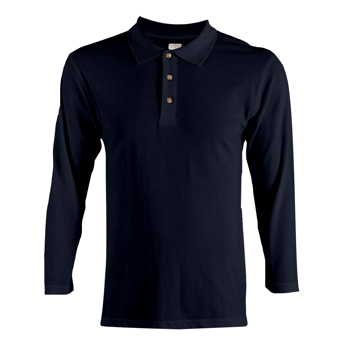 Honeycomb Long Sleeve Polo Shirt - Navy