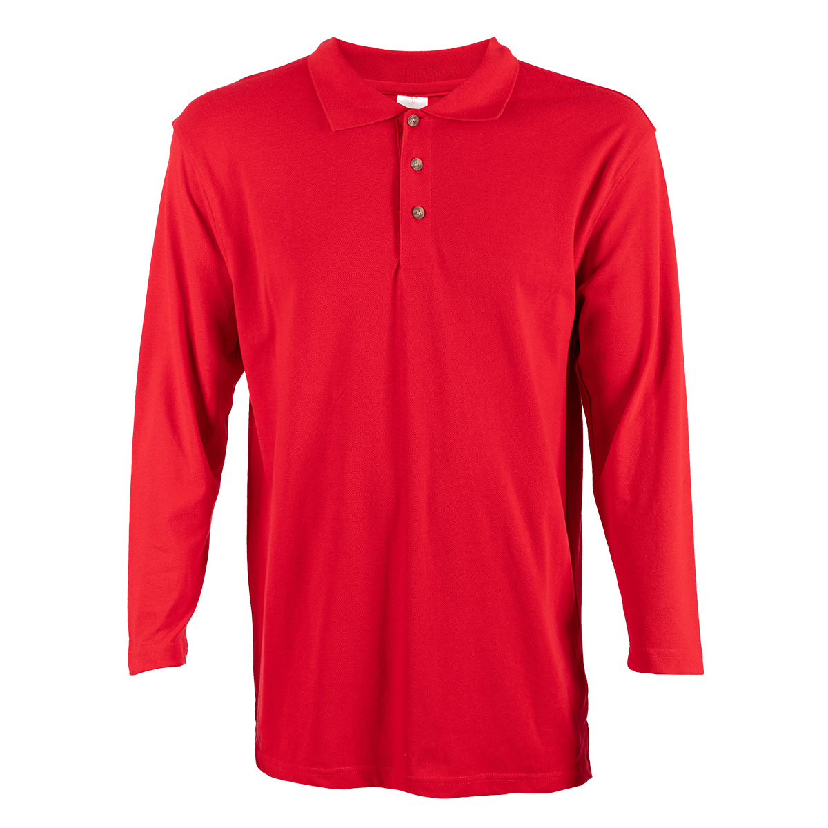 Honeycomb Long Sleeve Polo Shirt - Red