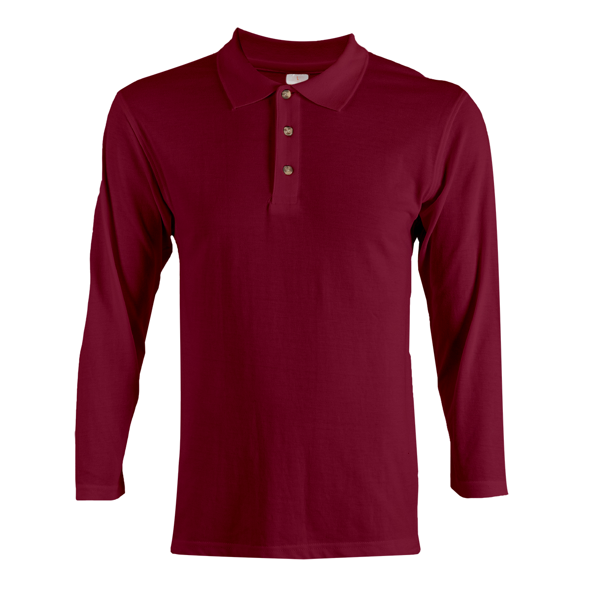 Honeycomb Long Sleeve Polo Shirt - Maroon