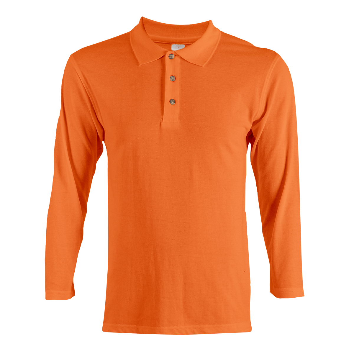 Honeycomb Long Sleeve Polo Shirt - Orange