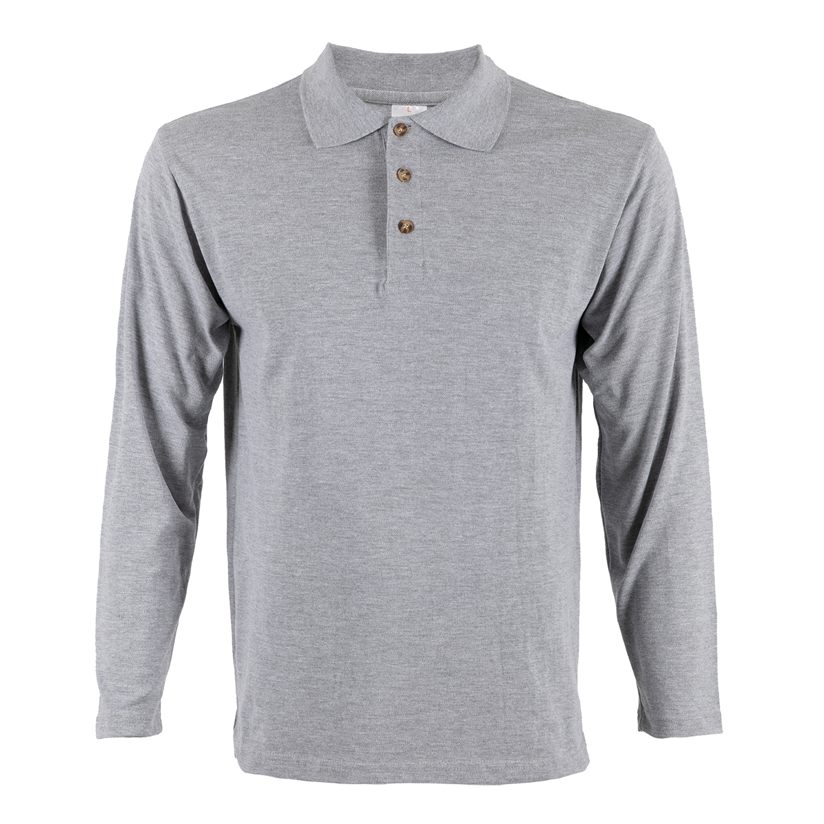Honeycomb Long Sleeve Polo Shirt - Ash Grey
