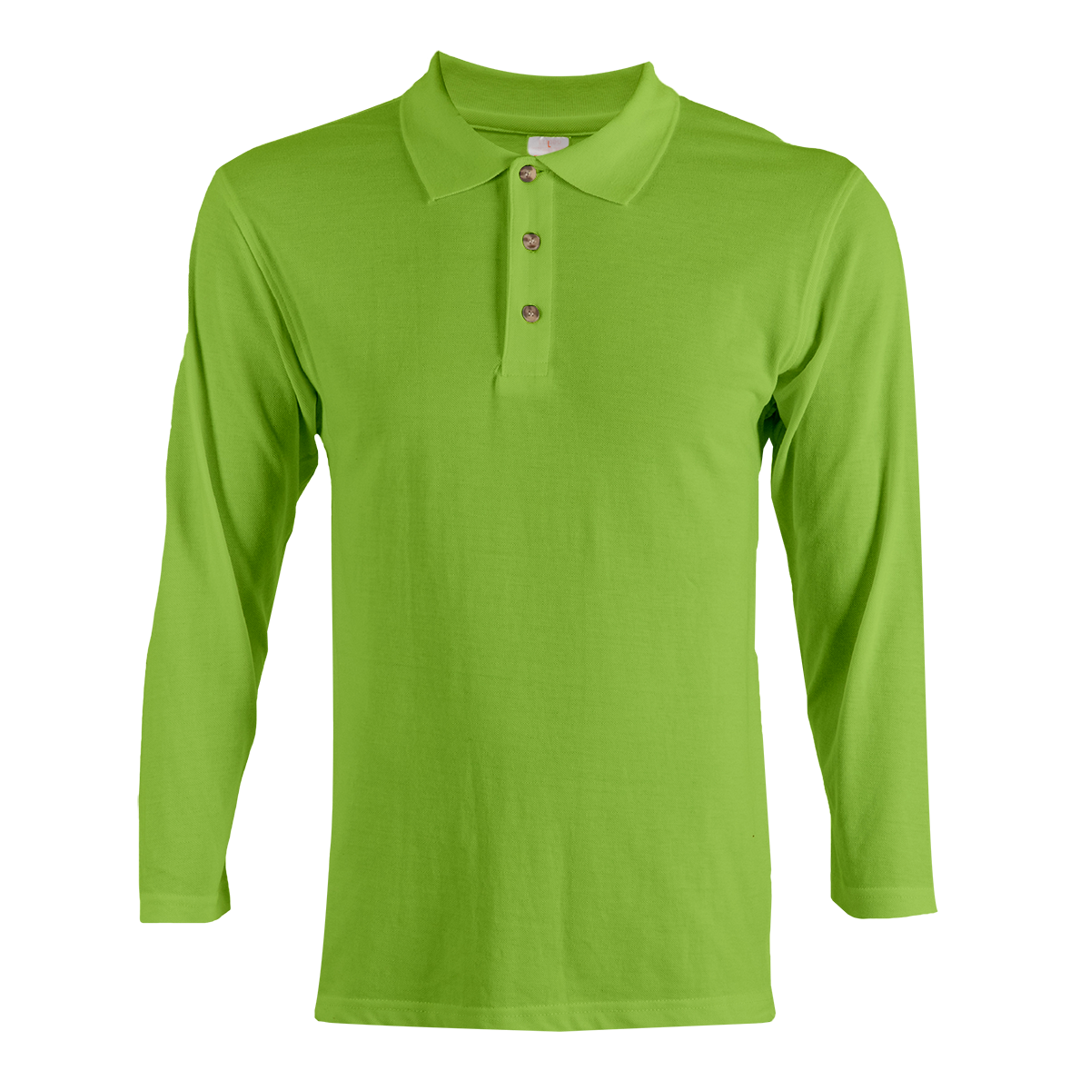 Honeycomb Long Sleeve Polo Shirt - Lime Green