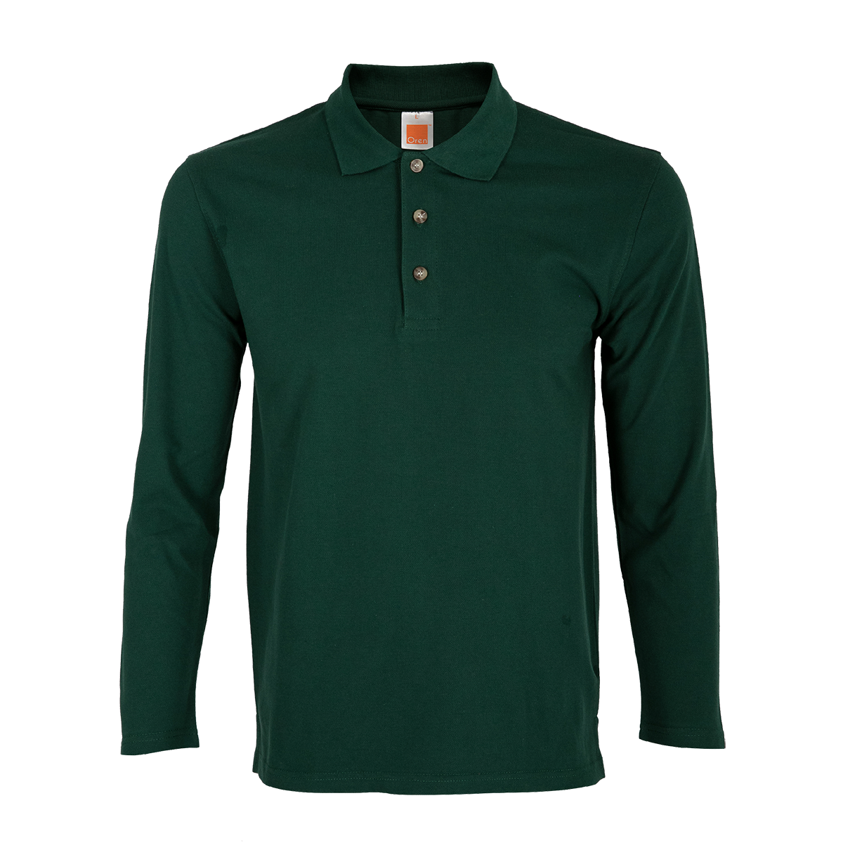 Honeycomb Long Sleeve Polo Shirt - Forest Green