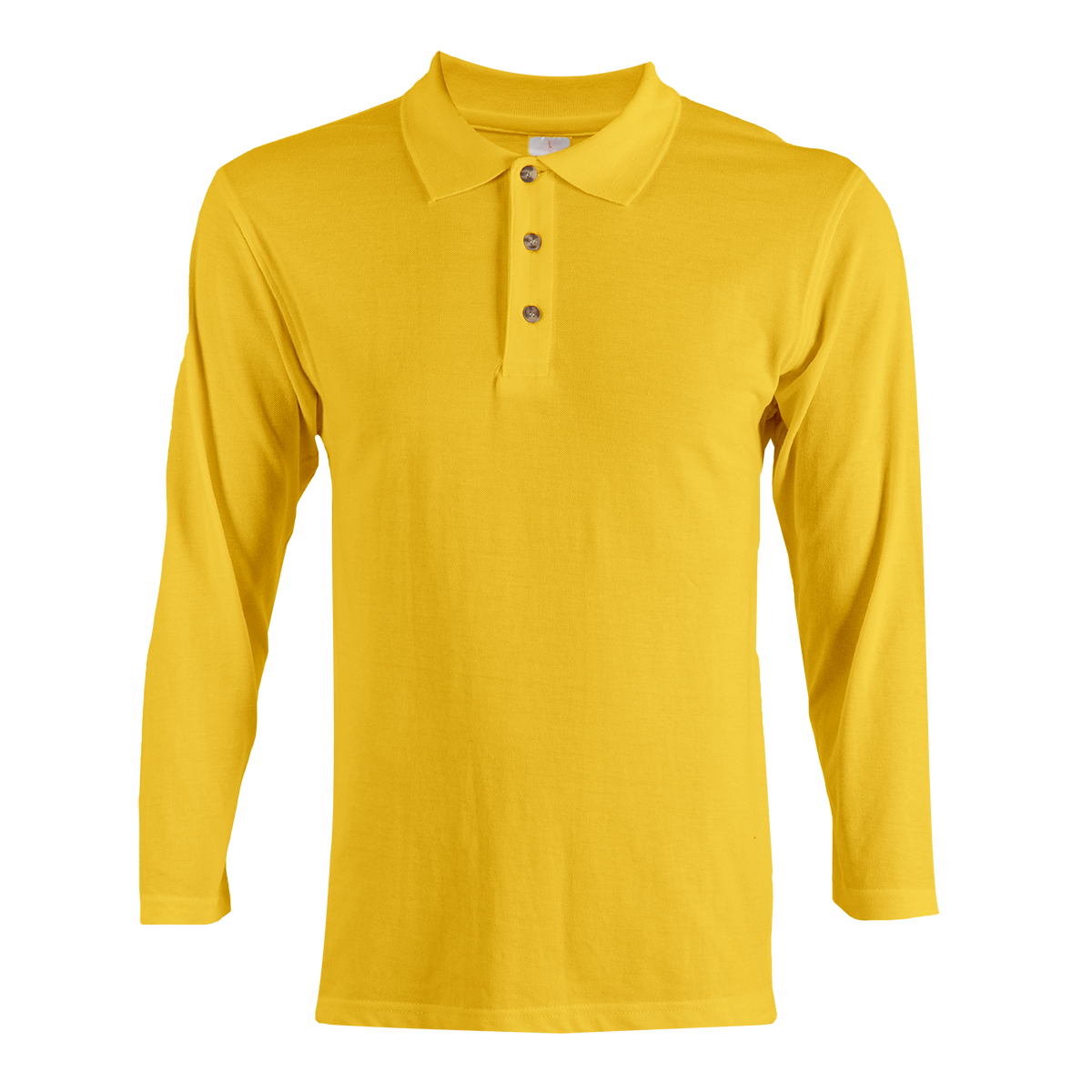 Honeycomb Long Sleeve Polo Shirt - Golden Yellow