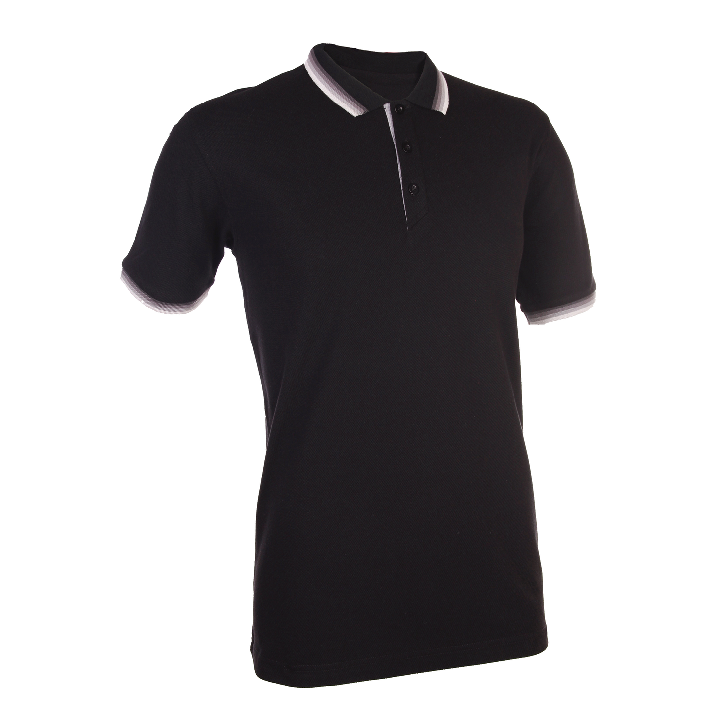 Honeycomb Multi Tipped Collar Polo Shirt - Black