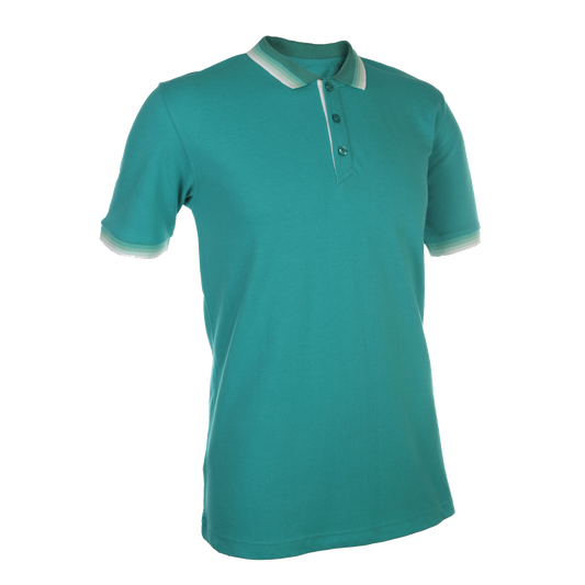 Honeycomb Multi Tipped Collar Polo Shirt - Turquoise