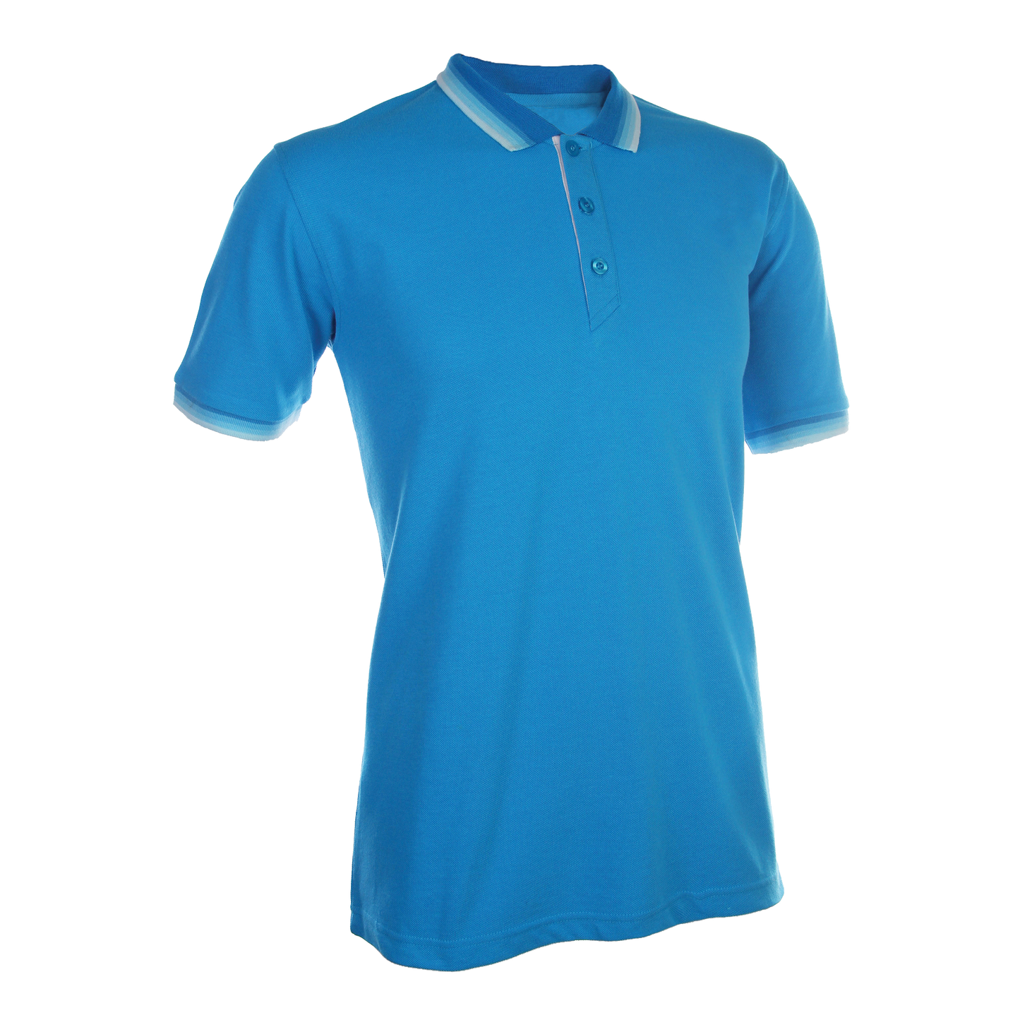 Honeycomb Multi Tipped Collar Polo Shirt - Sea Blue