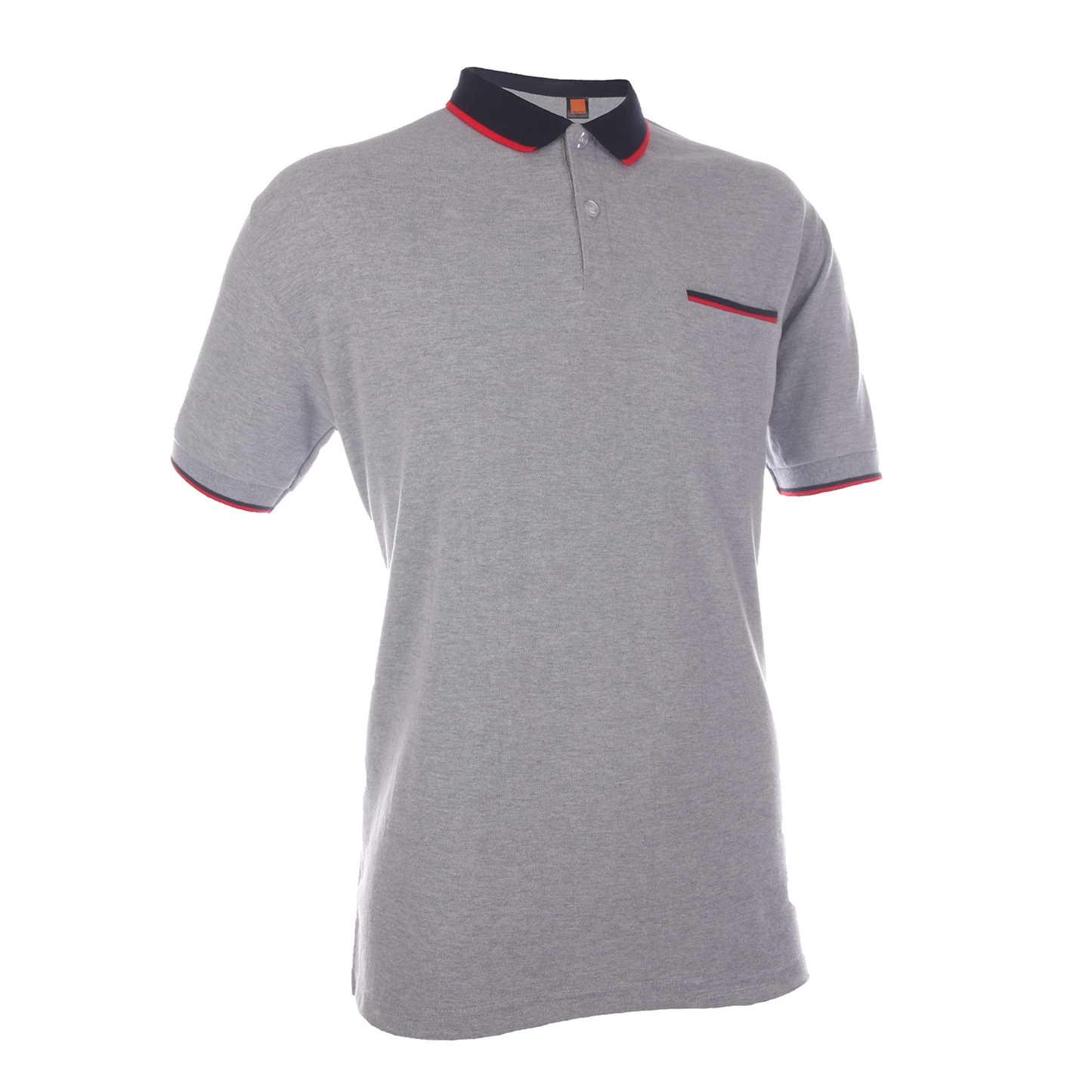 Honeycomb Tipped Collar Polo Shirt with Hidden Pocket - Ash Grey