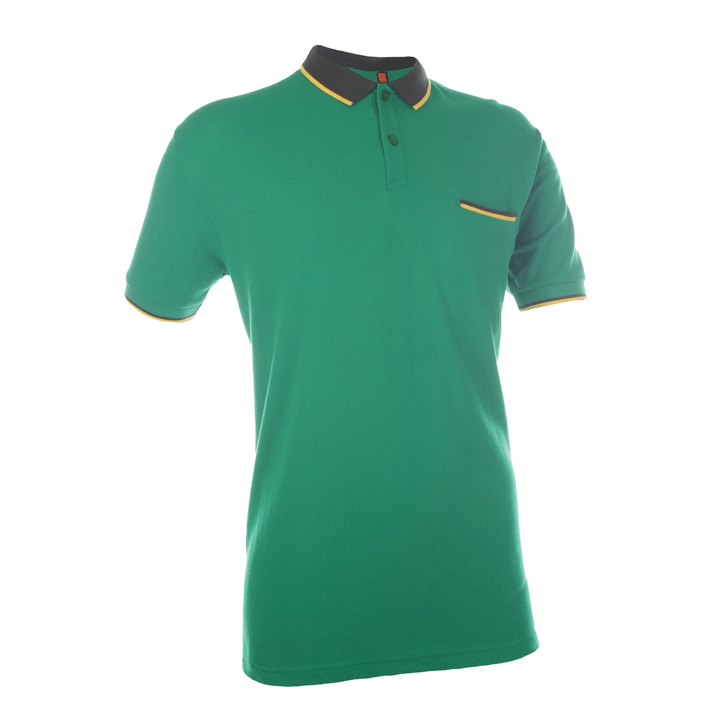 Honeycomb Tipped Collar Polo Shirt with Hidden Pocket - Milo Green