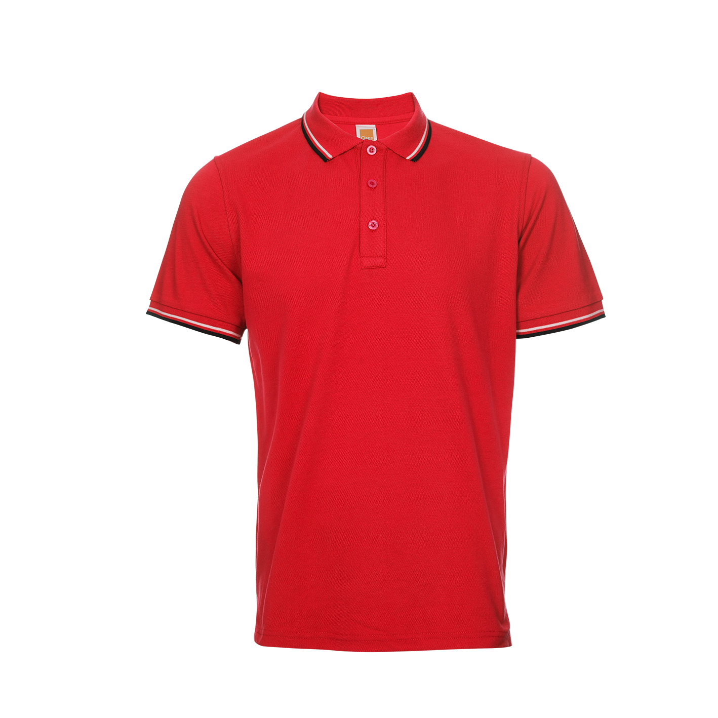 Honeycomb Tipped Collar Polo Shirt - Red