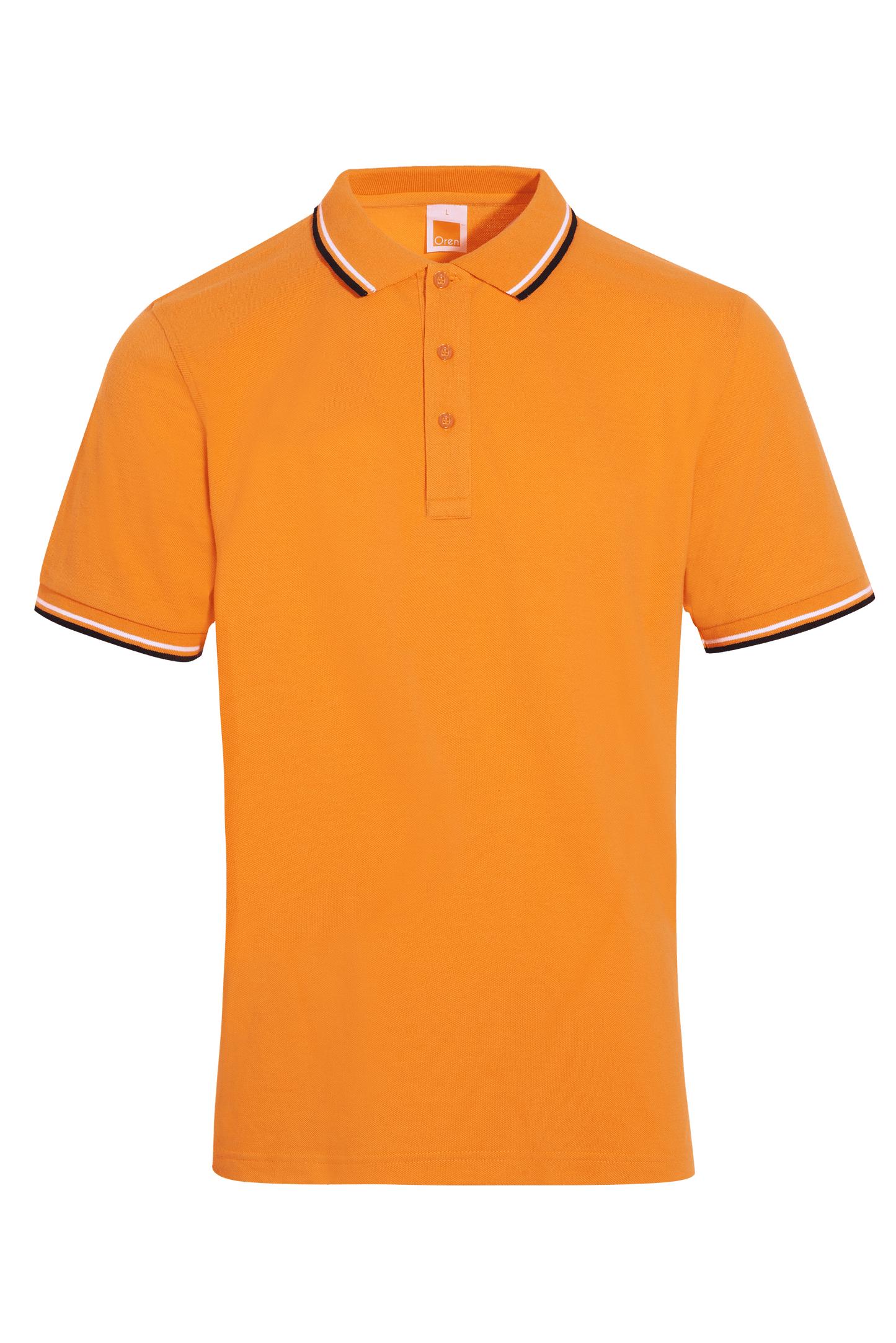 Honeycomb Tipped Collar Polo Shirt - Orange