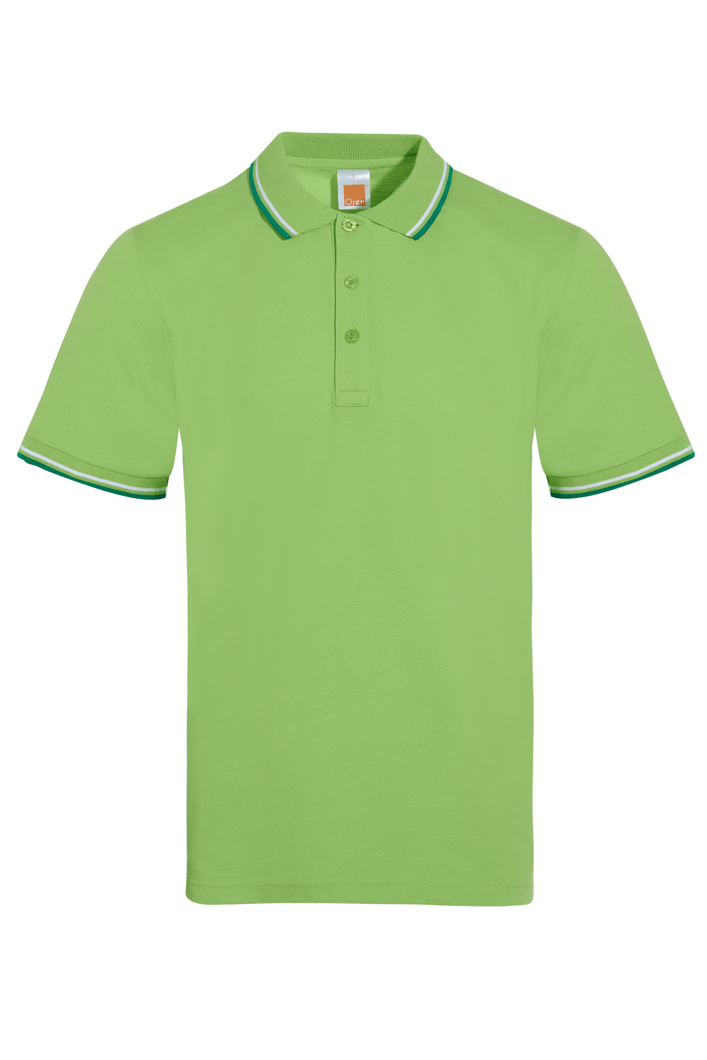 Honeycomb Tipped Collar Polo Shirt - Lime Green