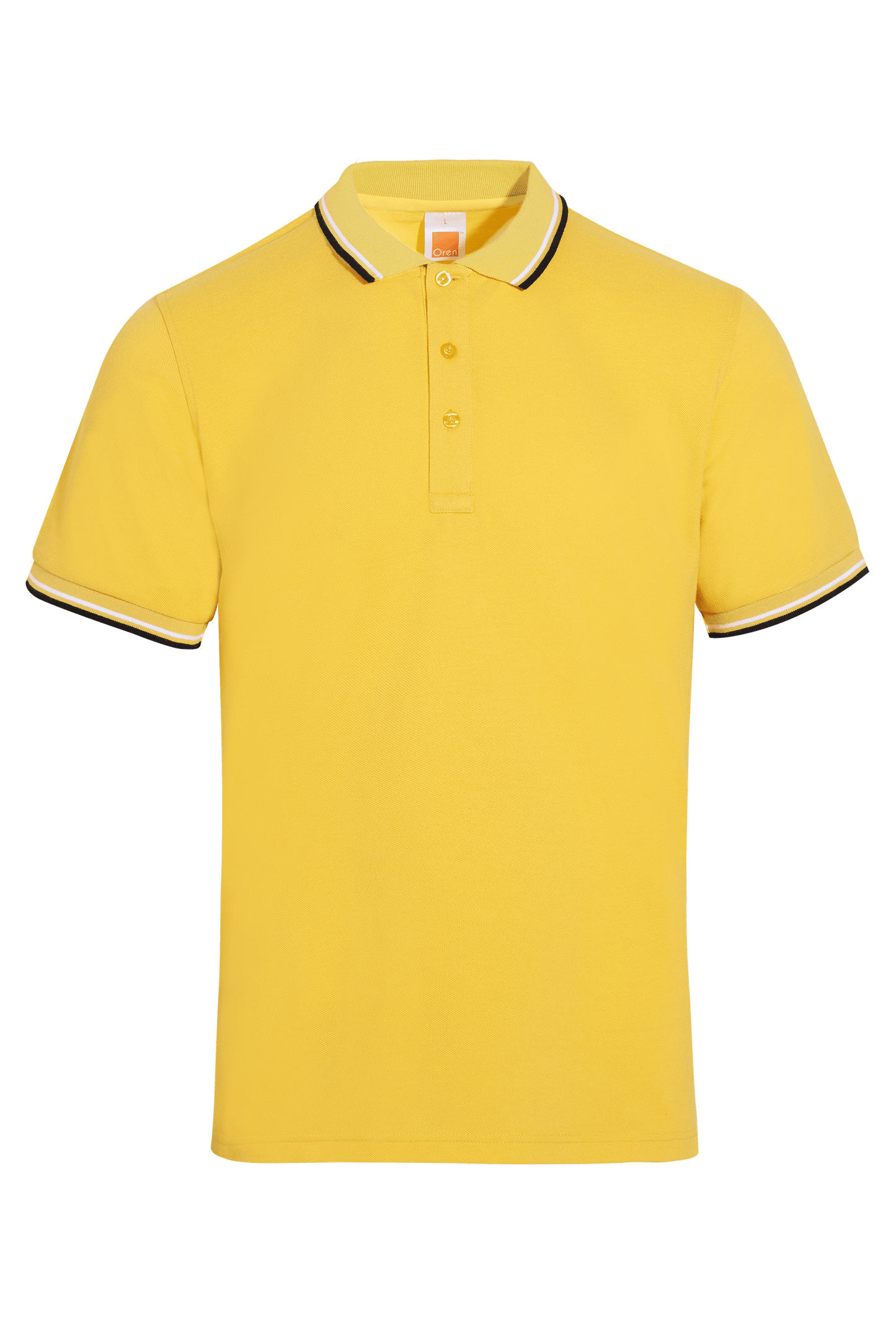 Honeycomb Tipped Collar Polo Shirt - Golden Yellow