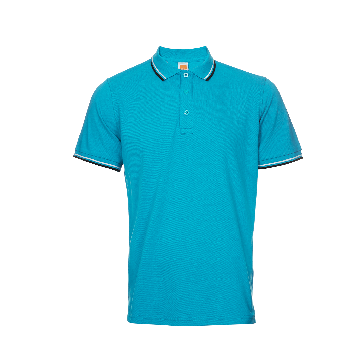 Honeycomb Tipped Collar Polo Shirt - Turquoise