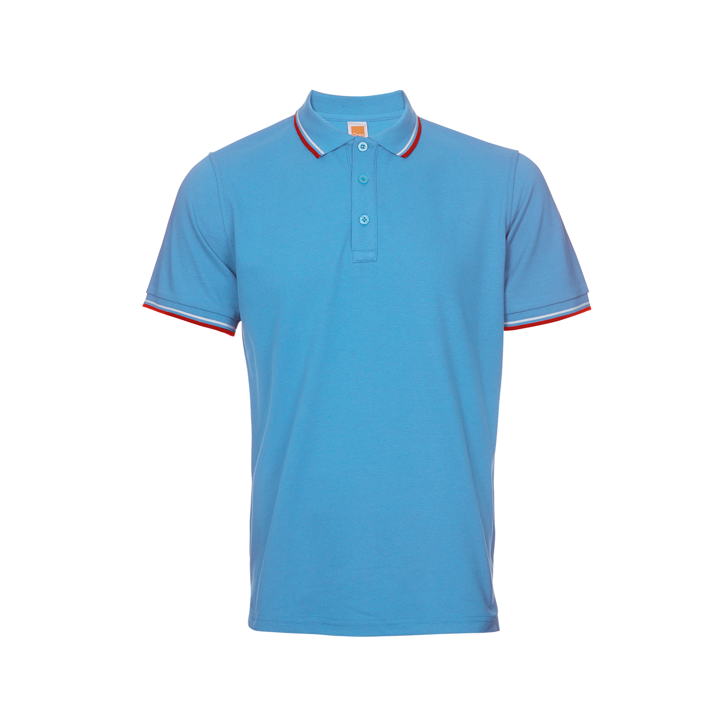 Honeycomb Tipped Collar Polo Shirt - Sea Blue