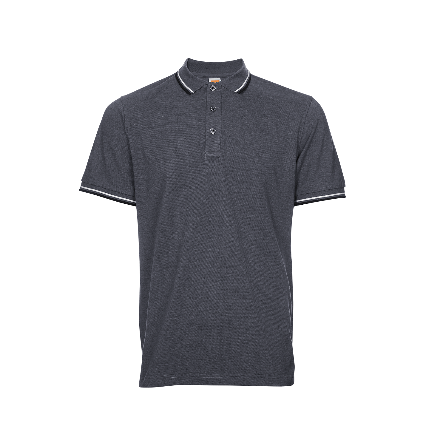 Honeycomb Tipped Collar Polo Shirt - Dark Grey Melange