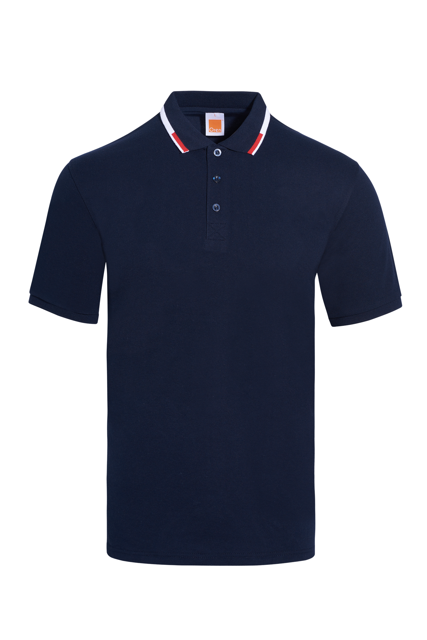 Honeycomb Colour Block Polo Shirt - Navy / White / Red