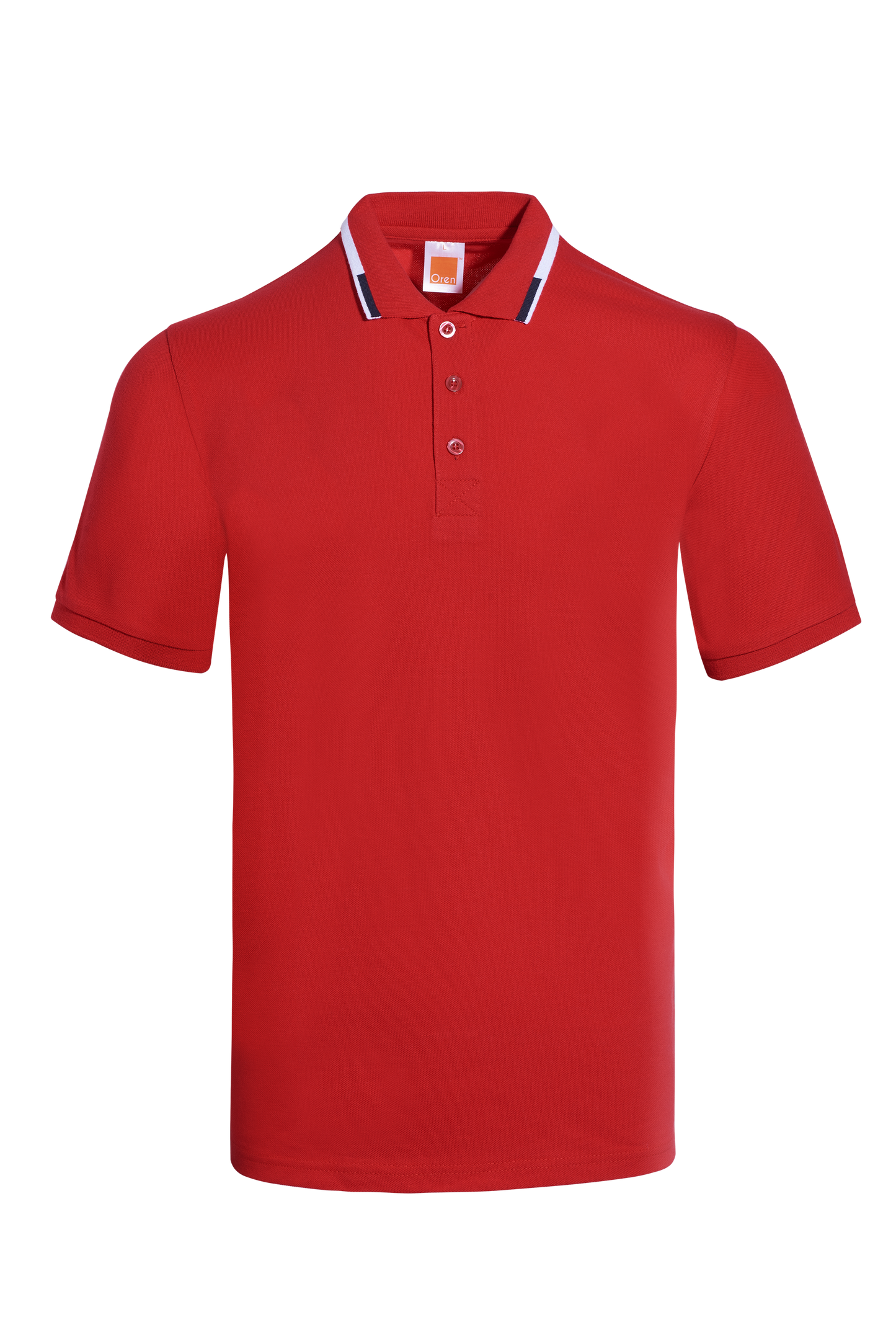 Honeycomb Colour Block Polo Shirt - Red / White / Navy