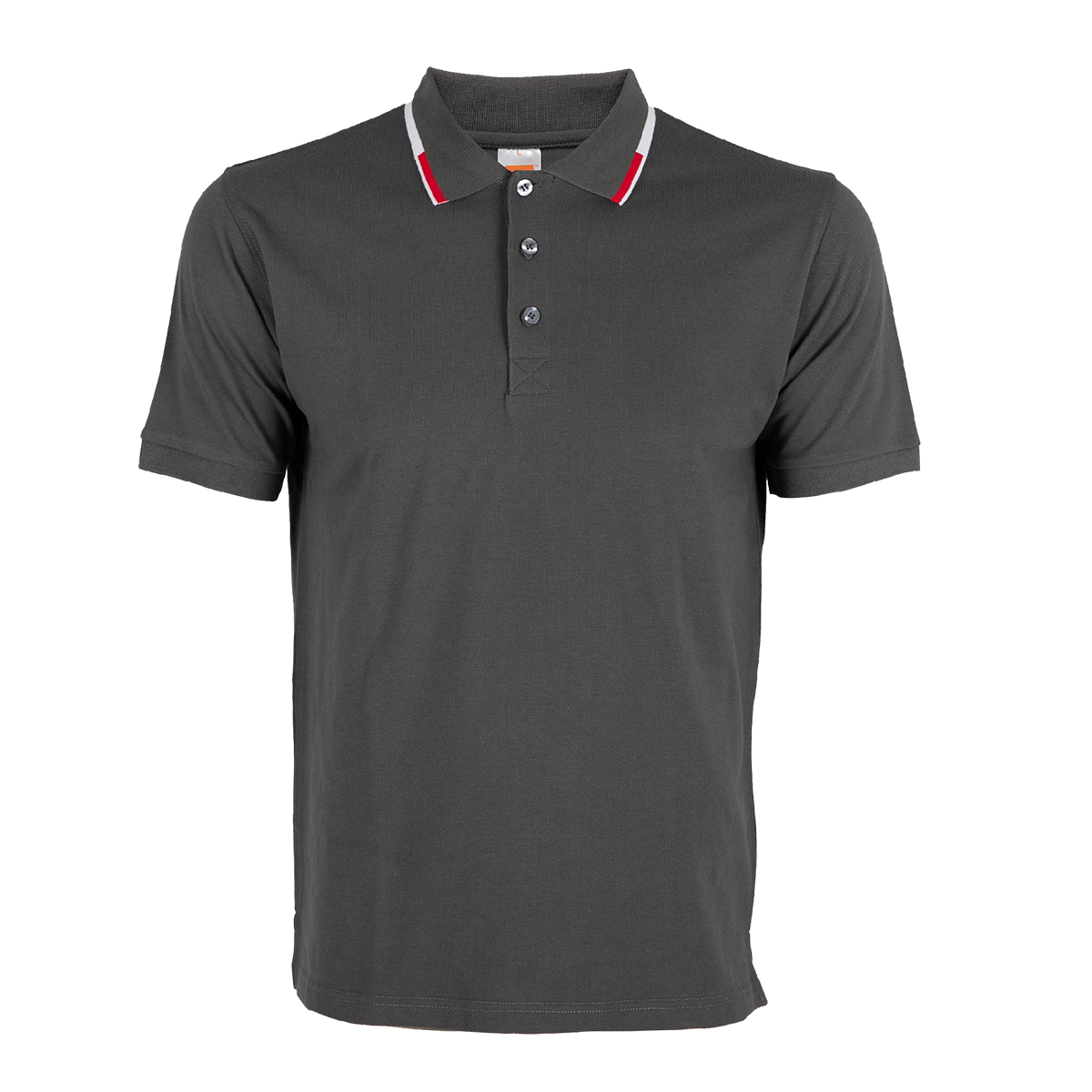 Honeycomb Colour Block Polo Shirt - Dark Grey / White / Red
