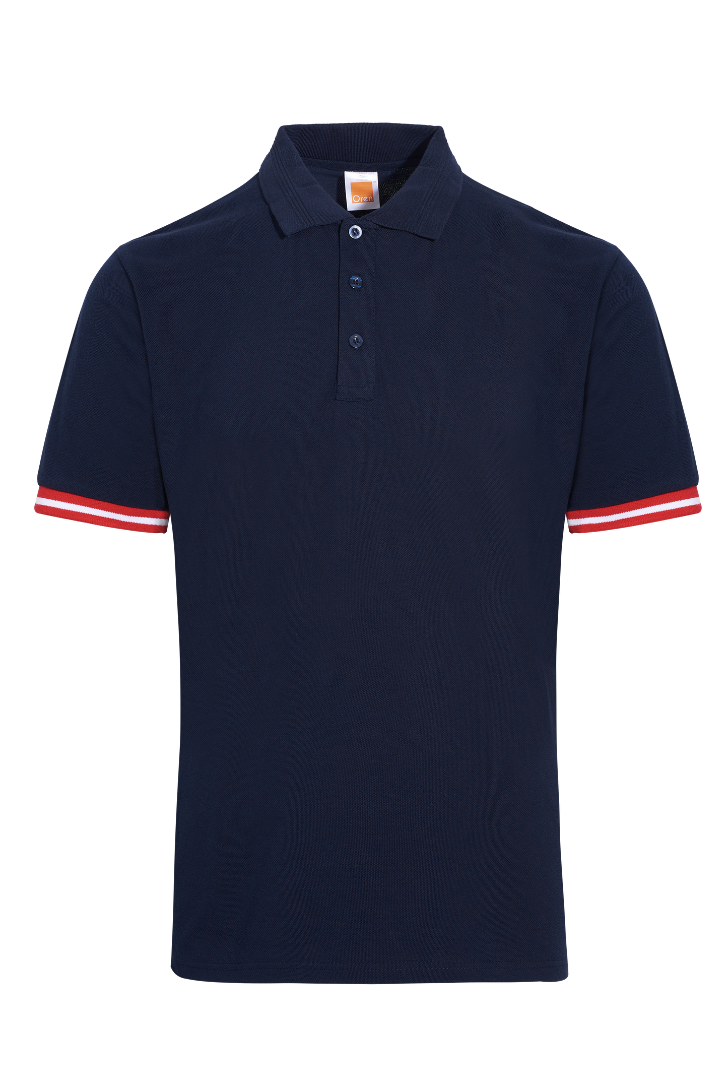 Honeycomb Colour Block Polo Shirt (Slim Variant) - Navy / Red / White
