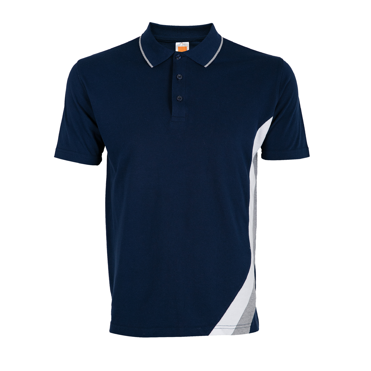 Honeycomb Cut & Sew Colour Block Polo Shirt - Navy Pro / Ash Grey / White