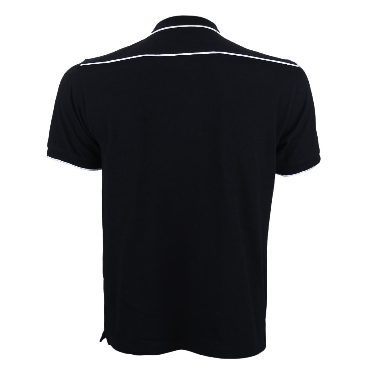Honeycomb Multi-Colour Tipped Collar Polo Shirt - Black