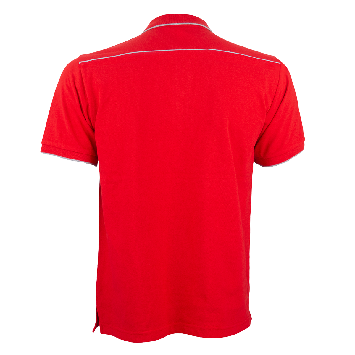 Honeycomb Multi-Colour Tipped Collar Polo Shirt - Red