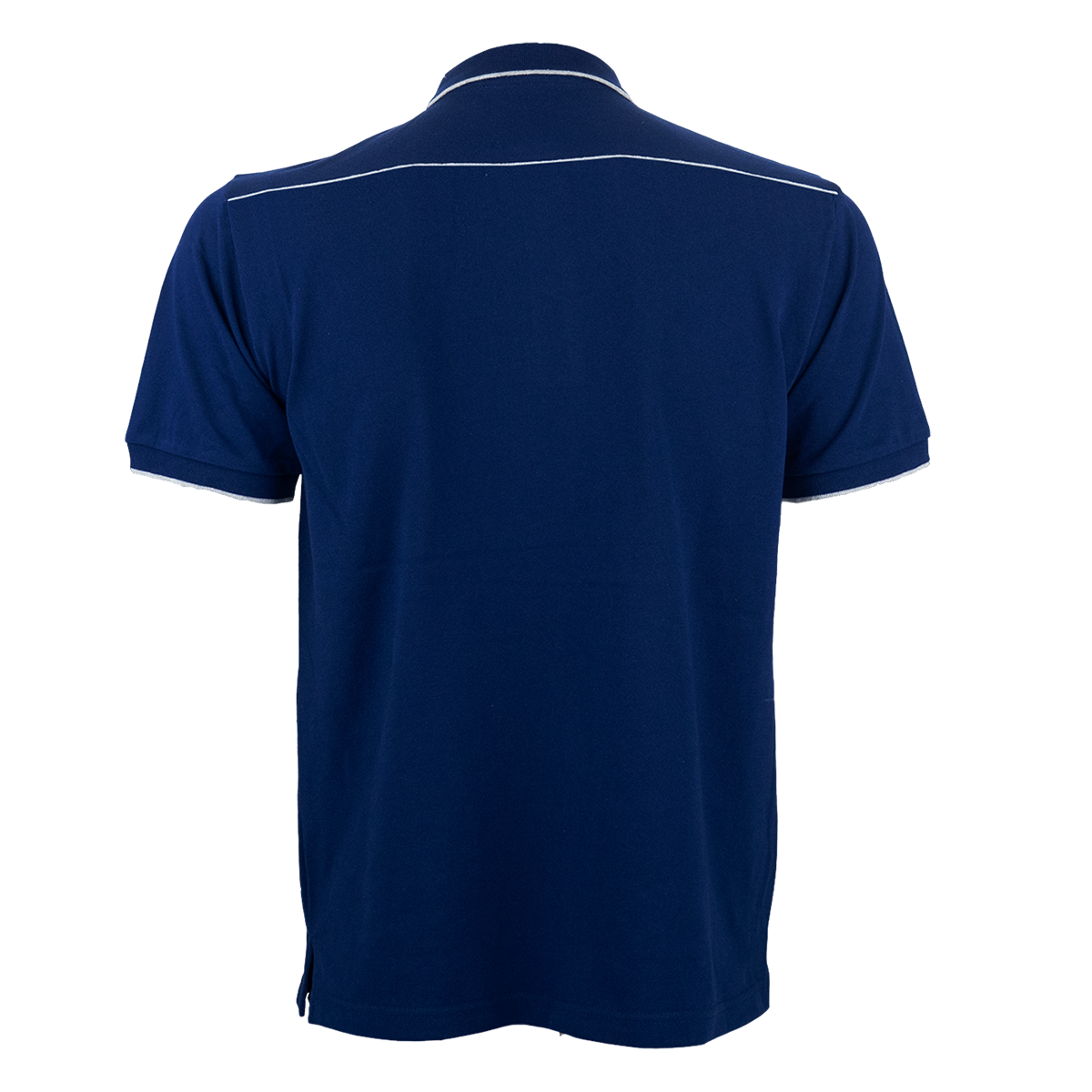 Honeycomb Multi-Colour Tipped Collar Polo Shirt - Navy