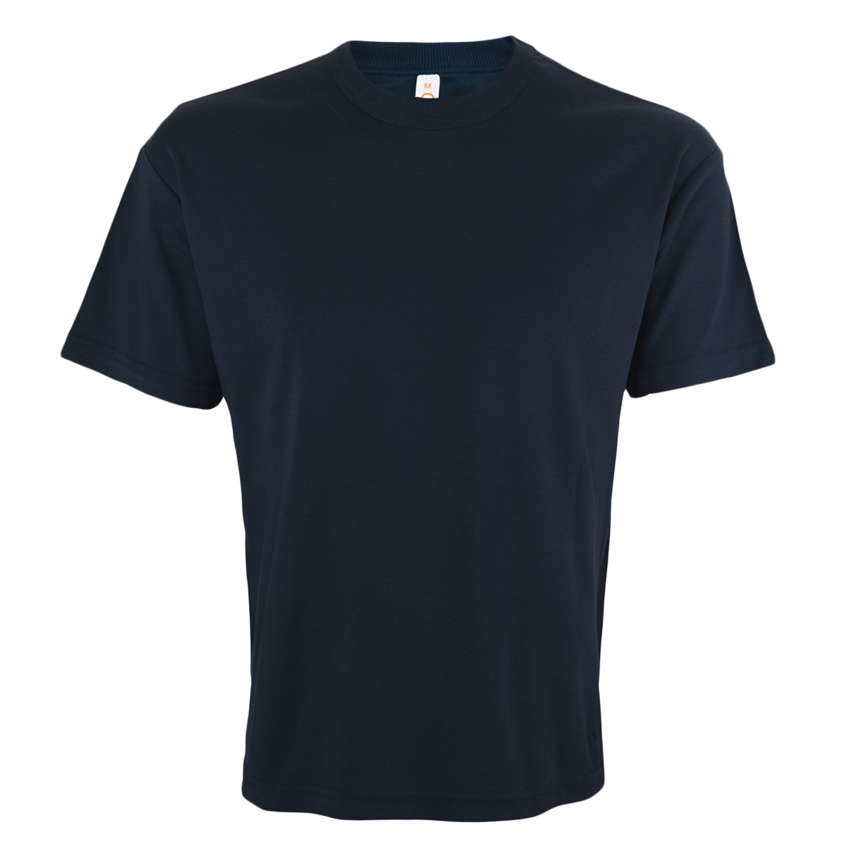 Oversized Short Sleeve Cotton Blend T-Shirt - Navy