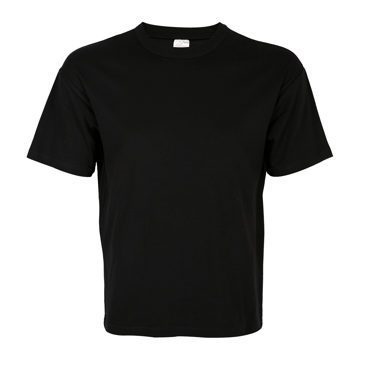 Oversized Short Sleeve Cotton Blend T-Shirt - Black