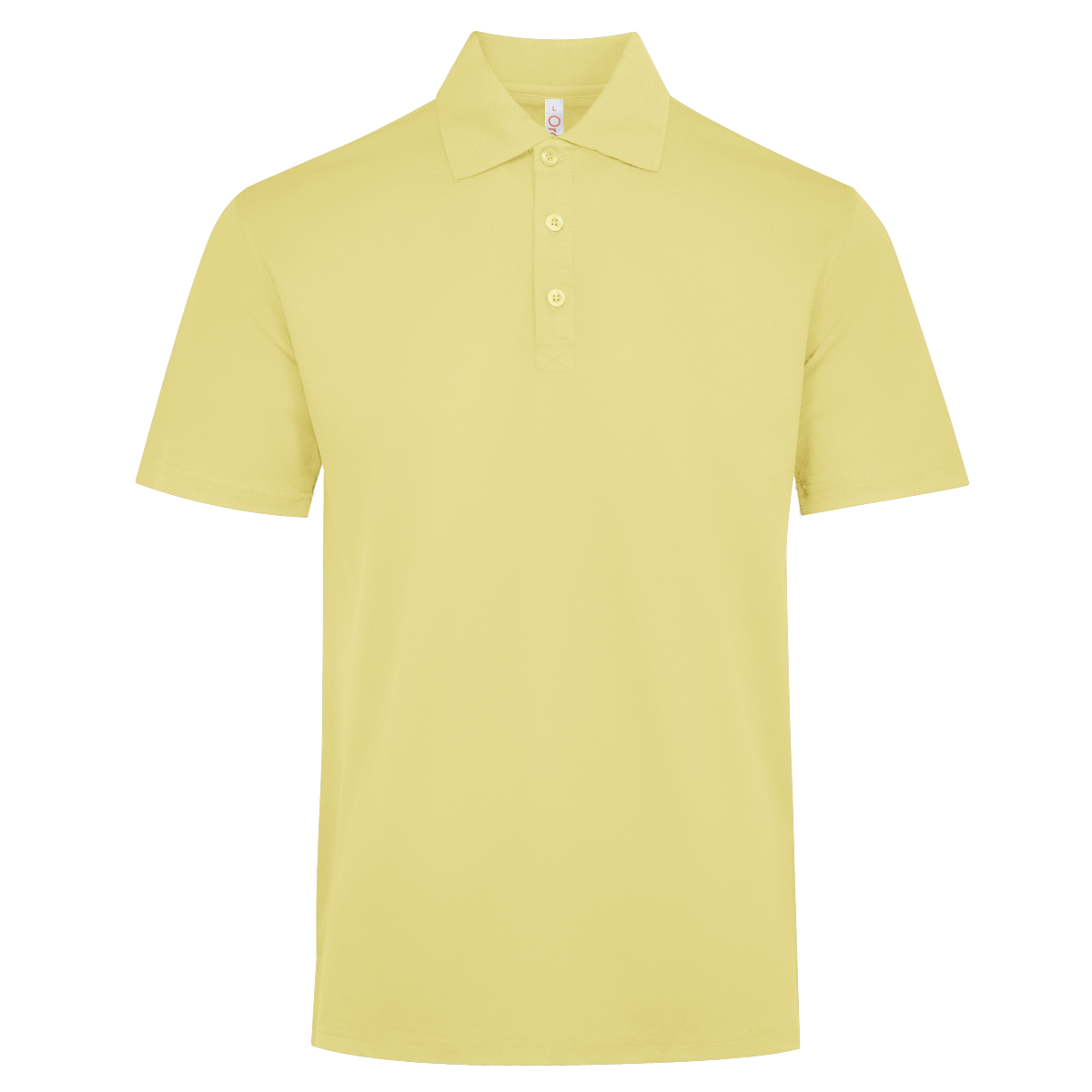Light blue Nova Microfibre Dry Polo shirt, unbranded, showing the collar and button placket on a plain background.