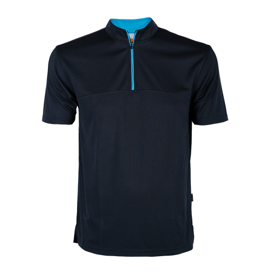 Volt Microfibre Zipper Dry Tee - Navy / Sea Blue