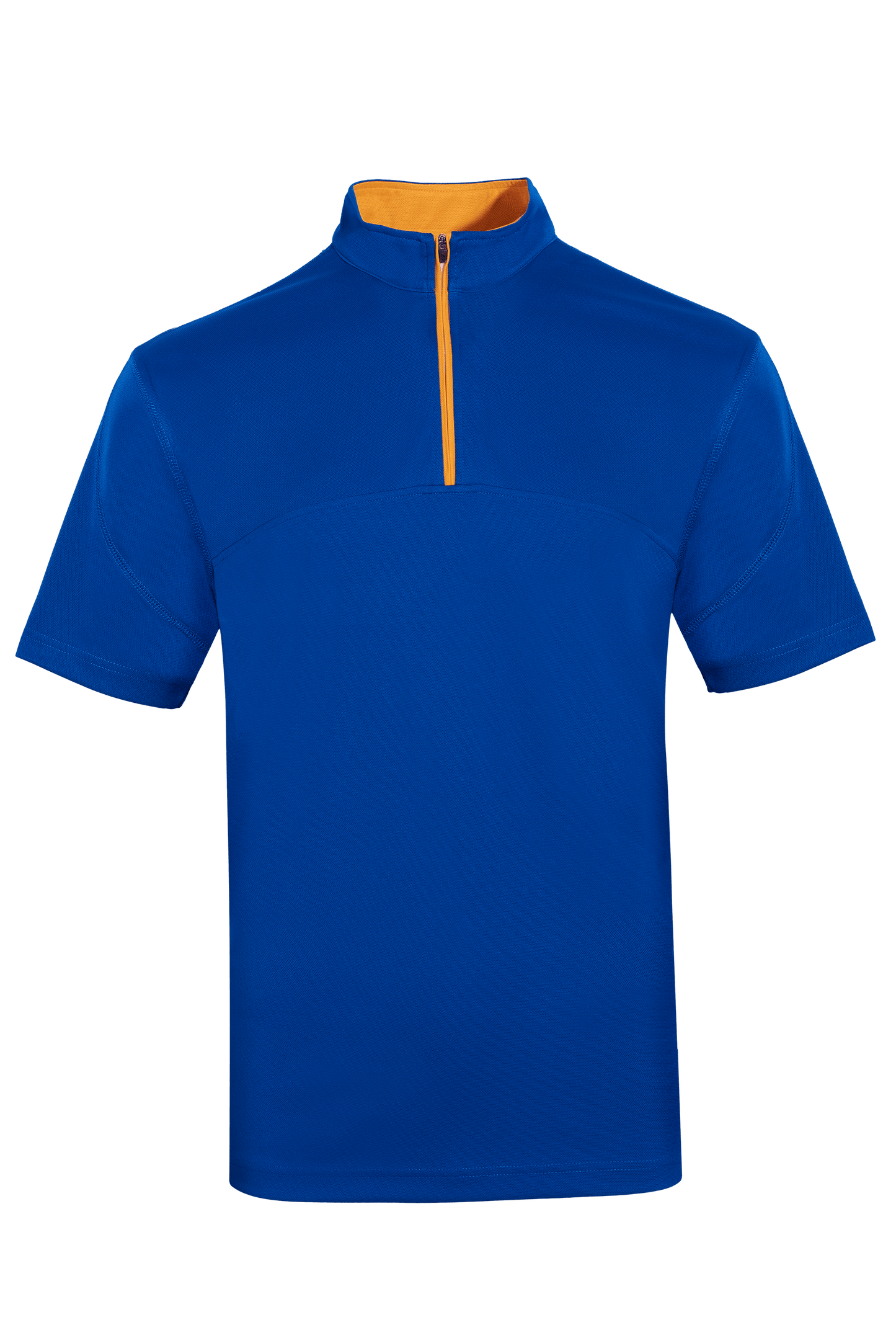Volt Microfibre Zipper Dry Tee - Royal / Light Orange