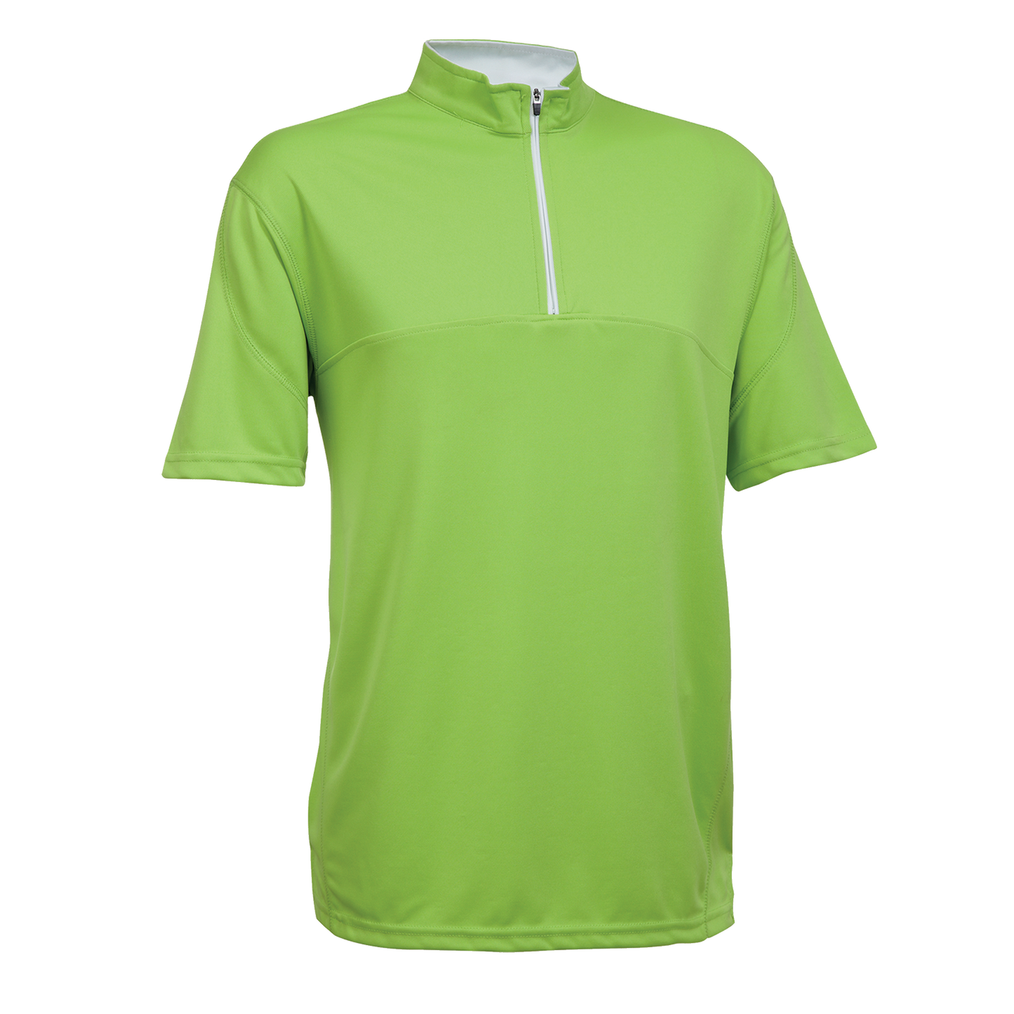 Volt Microfibre Zipper Dry Tee - Lime Green / White