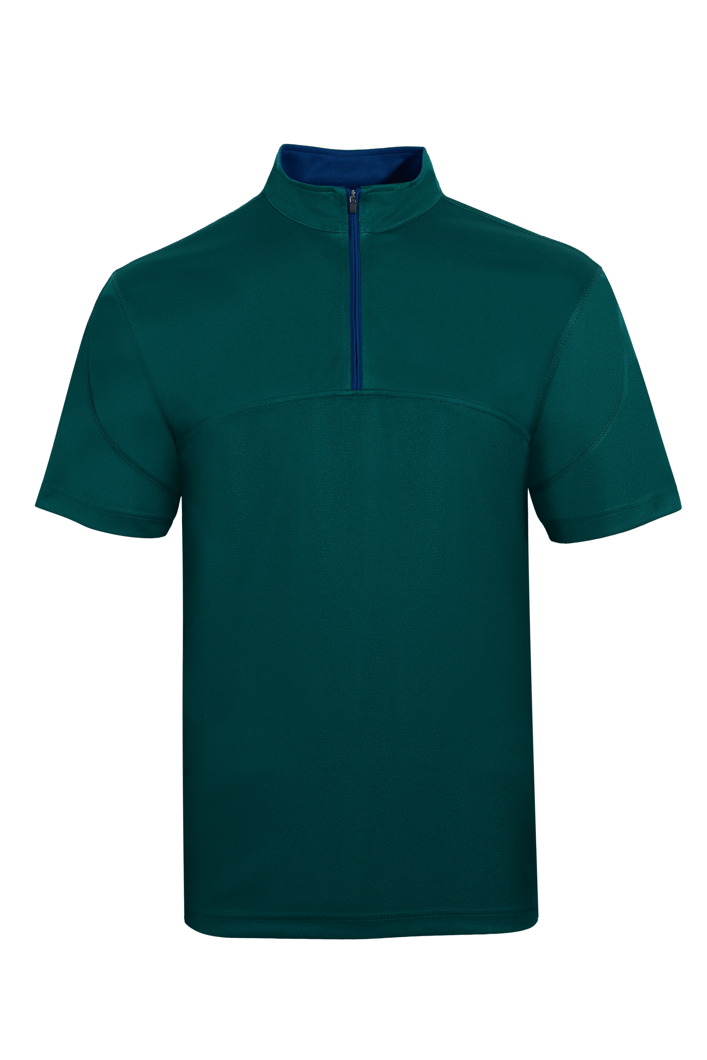 Volt Microfibre Zipper Dry Tee - Forest Green / Navy Pro