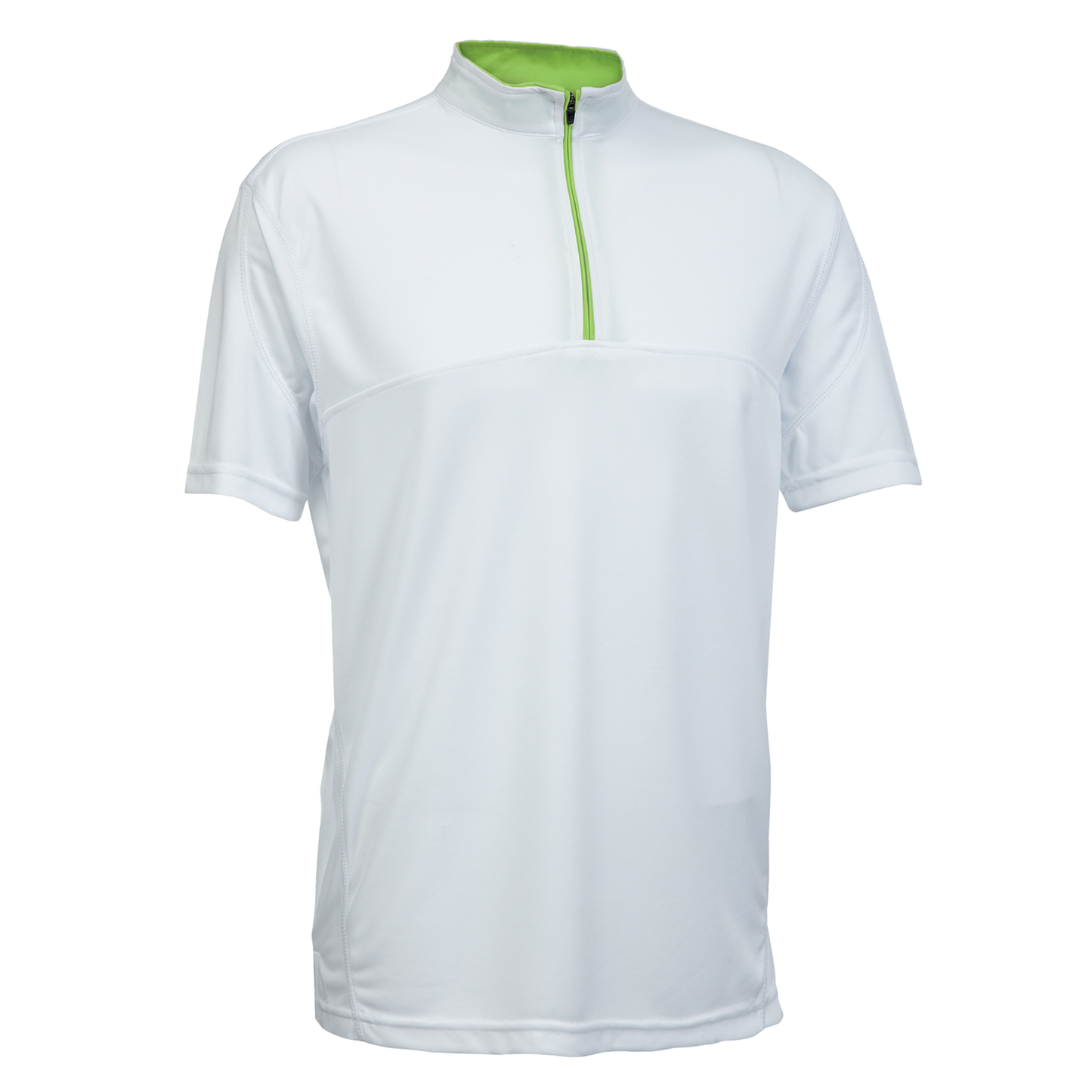 Volt Microfibre Zipper Dry Tee - White / Lime Green