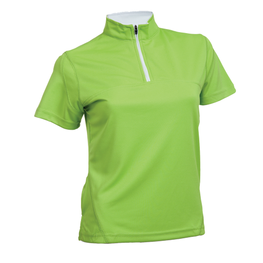 Volt Microfibre Zipper Dry Tee (Women) - Lime Green