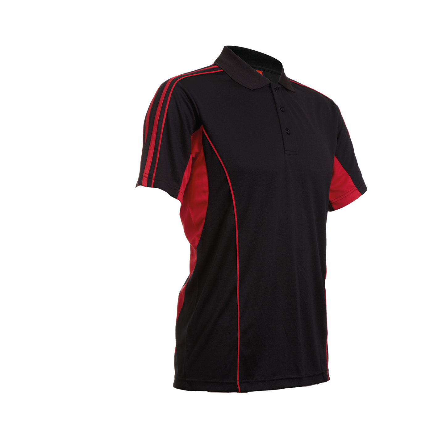 Aura Microfibre Dry Polo - Black / Red