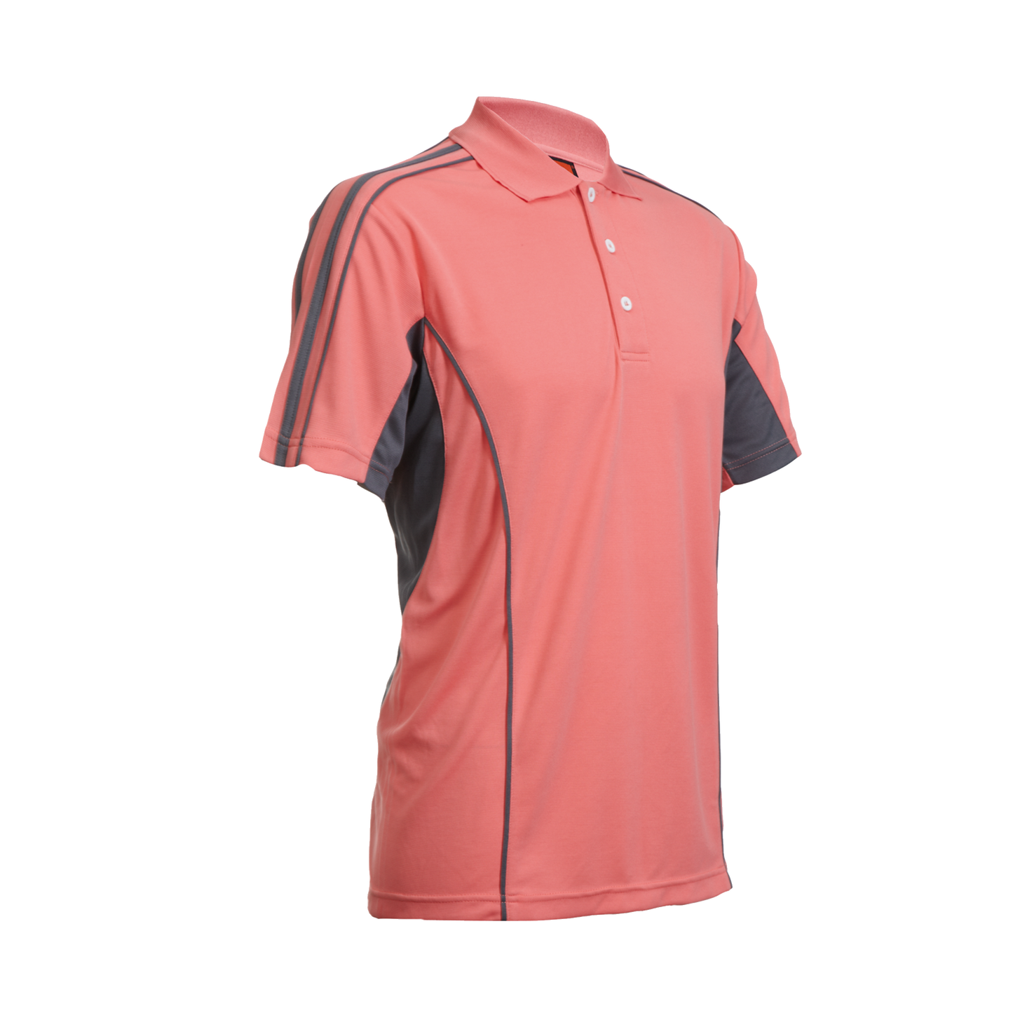 Aura Microfibre Dry Polo - Peach / Grey