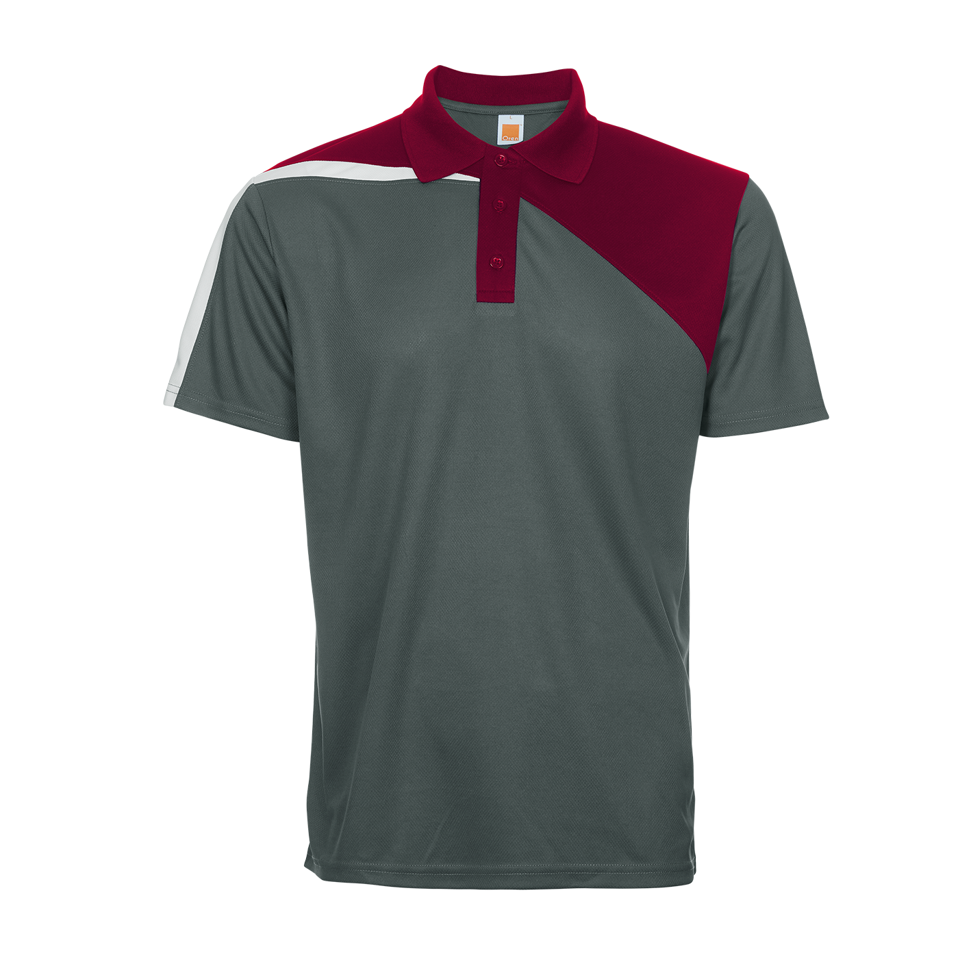 Pulsar Microfibre Dry Polo - Dark Grey / Maroon / White