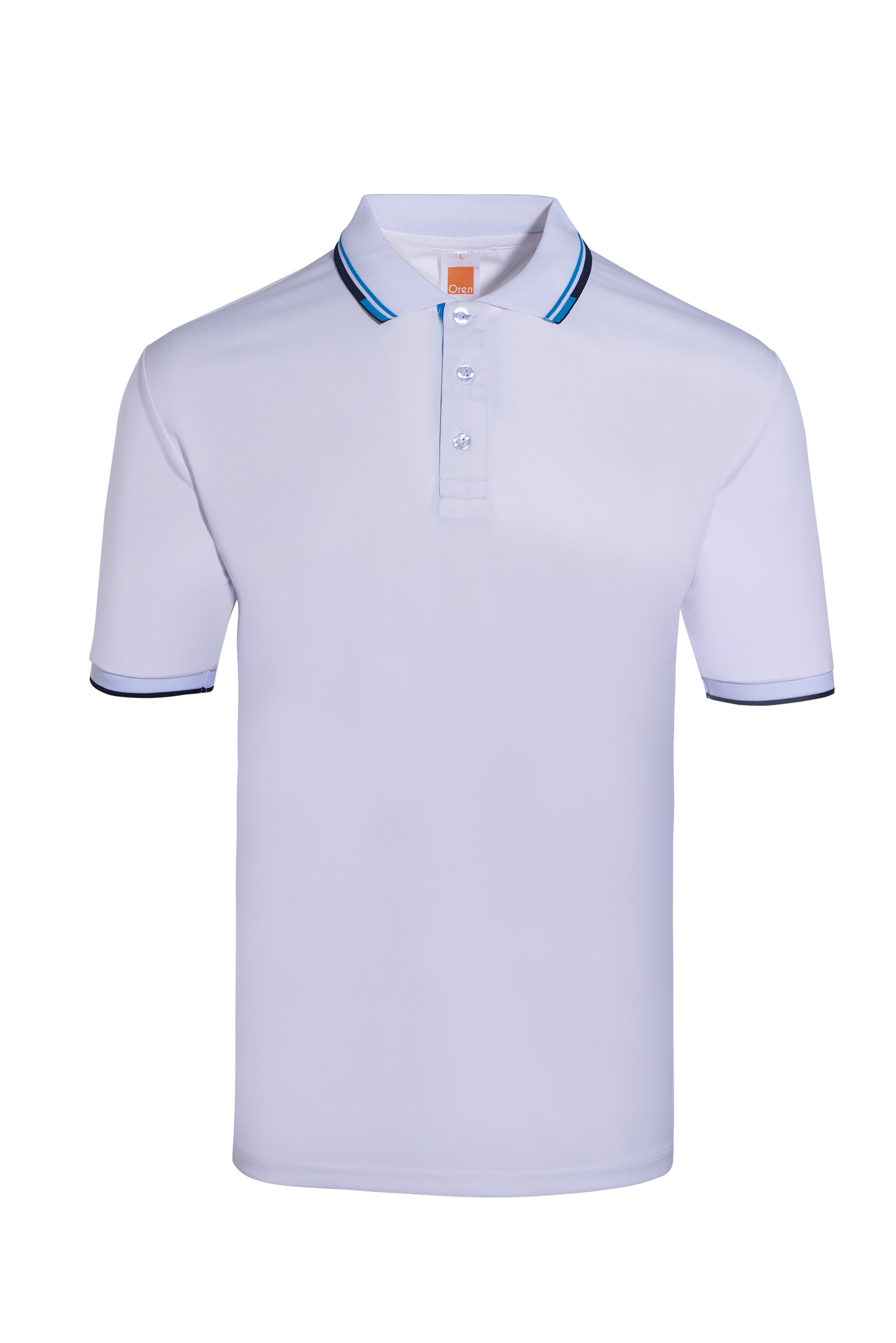 Calypso Microfibre Dry Polo - White / Sea Blue / Navy