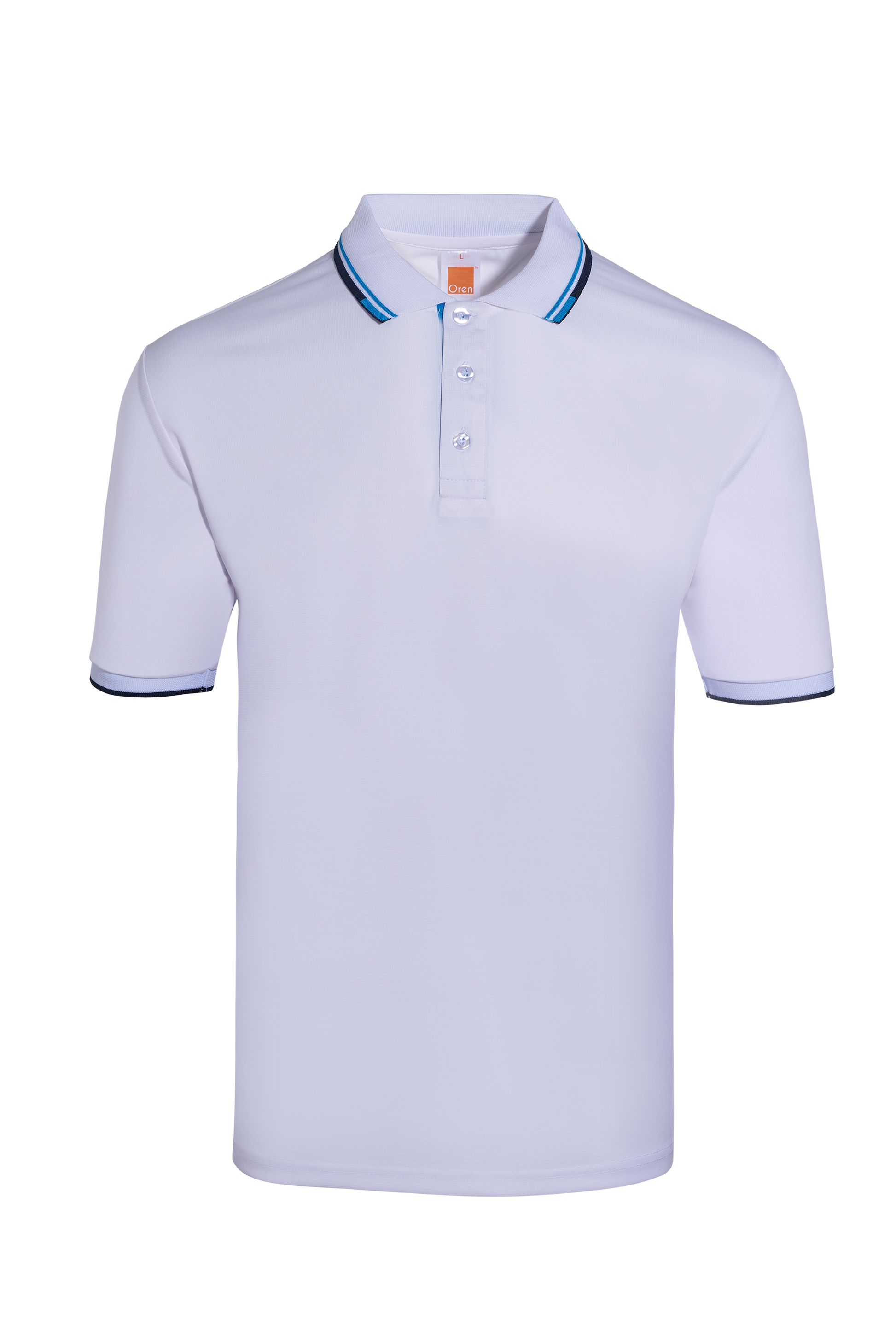 Calypso Microfibre Dry Polo - White / Sea Blue / Navy