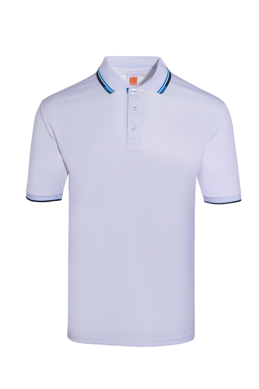 Calypso Microfibre Dry Polo - White / Sea Blue / Navy