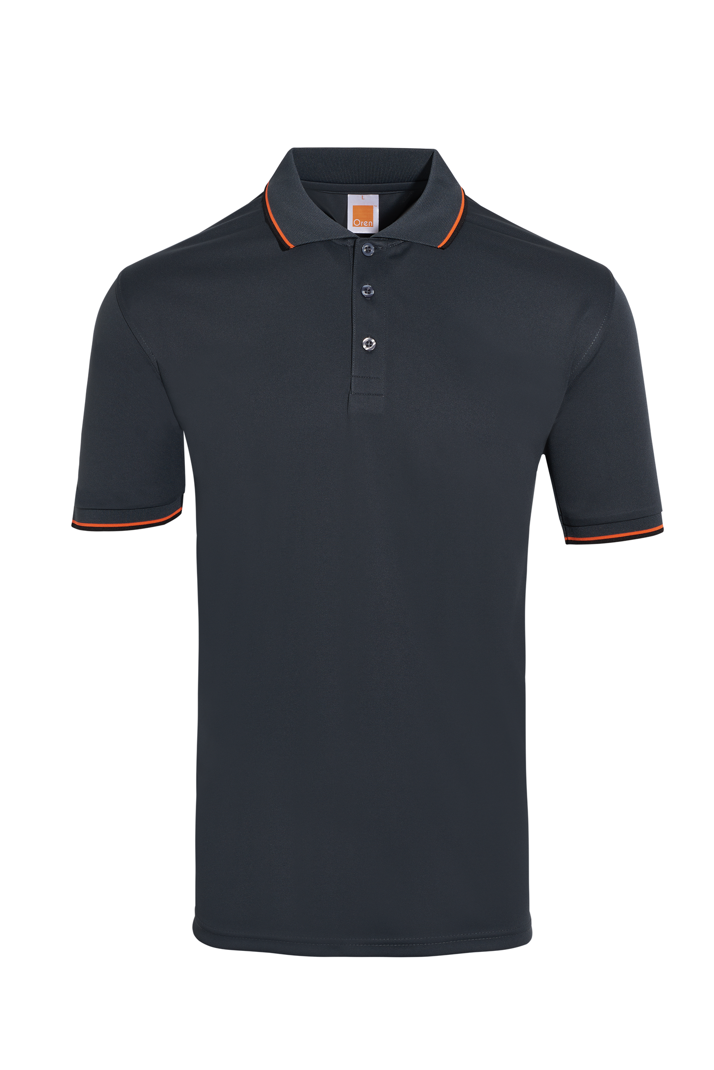 Taurus Microfibre Dry Polo - Dark Grey / Orange / Black